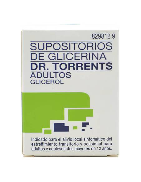 SUPOSITORIOS GLICERINA DR TORRENTS ADULTOS 3.27 12 UNIDADES