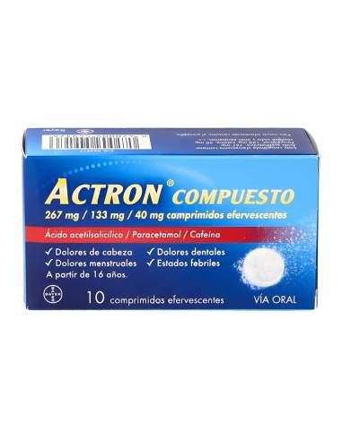 ACTRON COMPUESTO 267 MG/133 MG/40 MG 10 COMPRIMIDOS EFERVESCENTES