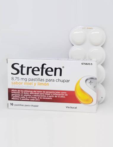 STREFEN 8.75 MG 16 PASTILLAS PARA CHUPAR MIEL Y