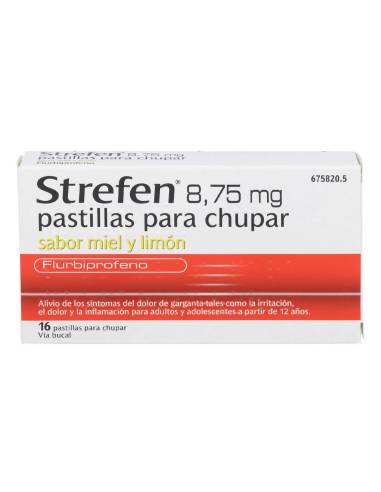 STREFEN 8.75 MG 16 PASTILLAS PARA CHUPAR MIEL Y
