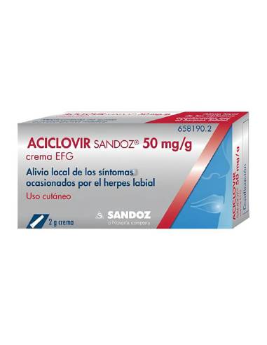 ACICLOVIR SANDOZ EFG 50 MG/G CREMA 1 TUBO 2 G