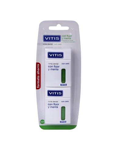 VITIS CON FLUOR Y MENTA SEDA DENTAL 50 M 2 U
